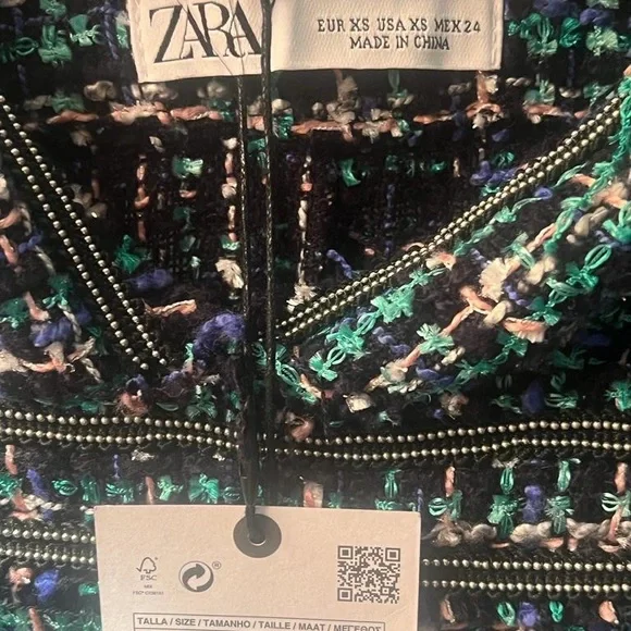 Zara Tweed Overall Dress XS - Picture 5 of 7